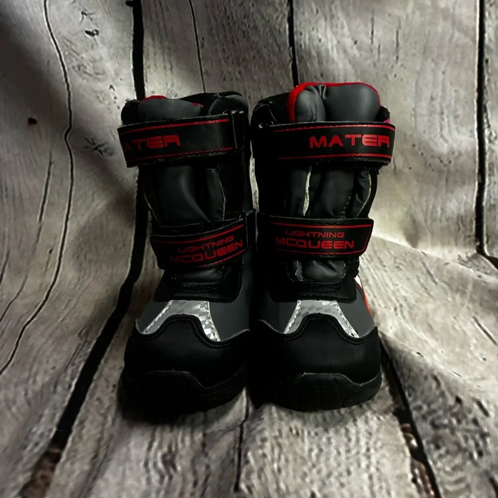 Disney Pixar Cars Movie Lightning McQueen Toddler‎ Boys' Winter Snow Boots Sz 7